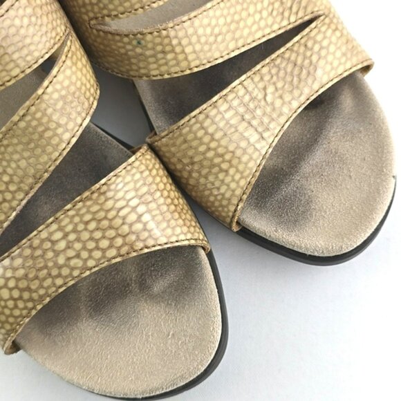 Mephisto Women's Patent Reptile Leather Slip On Strappy Wedge Sandals Size 36 - Picture 11 of 16